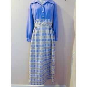 VTG 70s Empress of Dallas Maxi Dress Women’s Size M Mrs Maisel Fashion Style